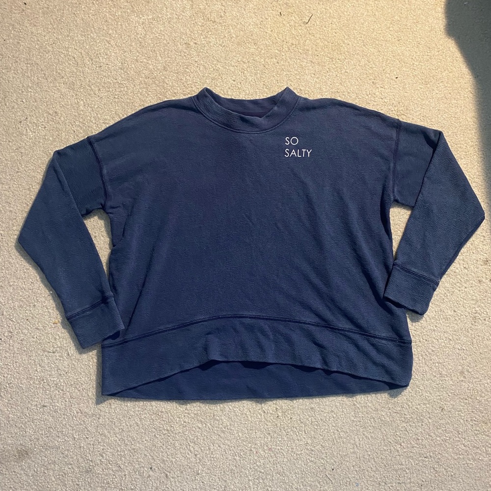 Aerie SO SALTY blue pullover sweatshirt